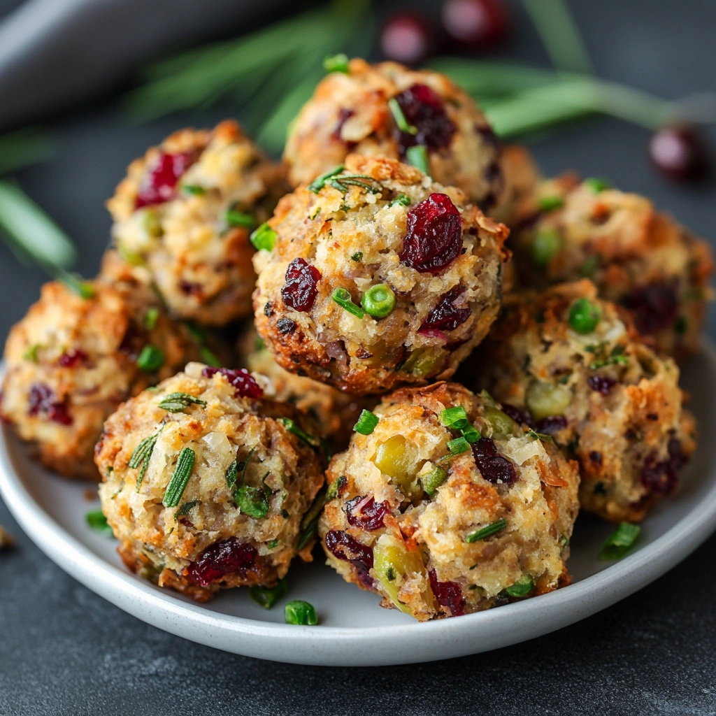 Cranberry Turkey Stuffing Balls