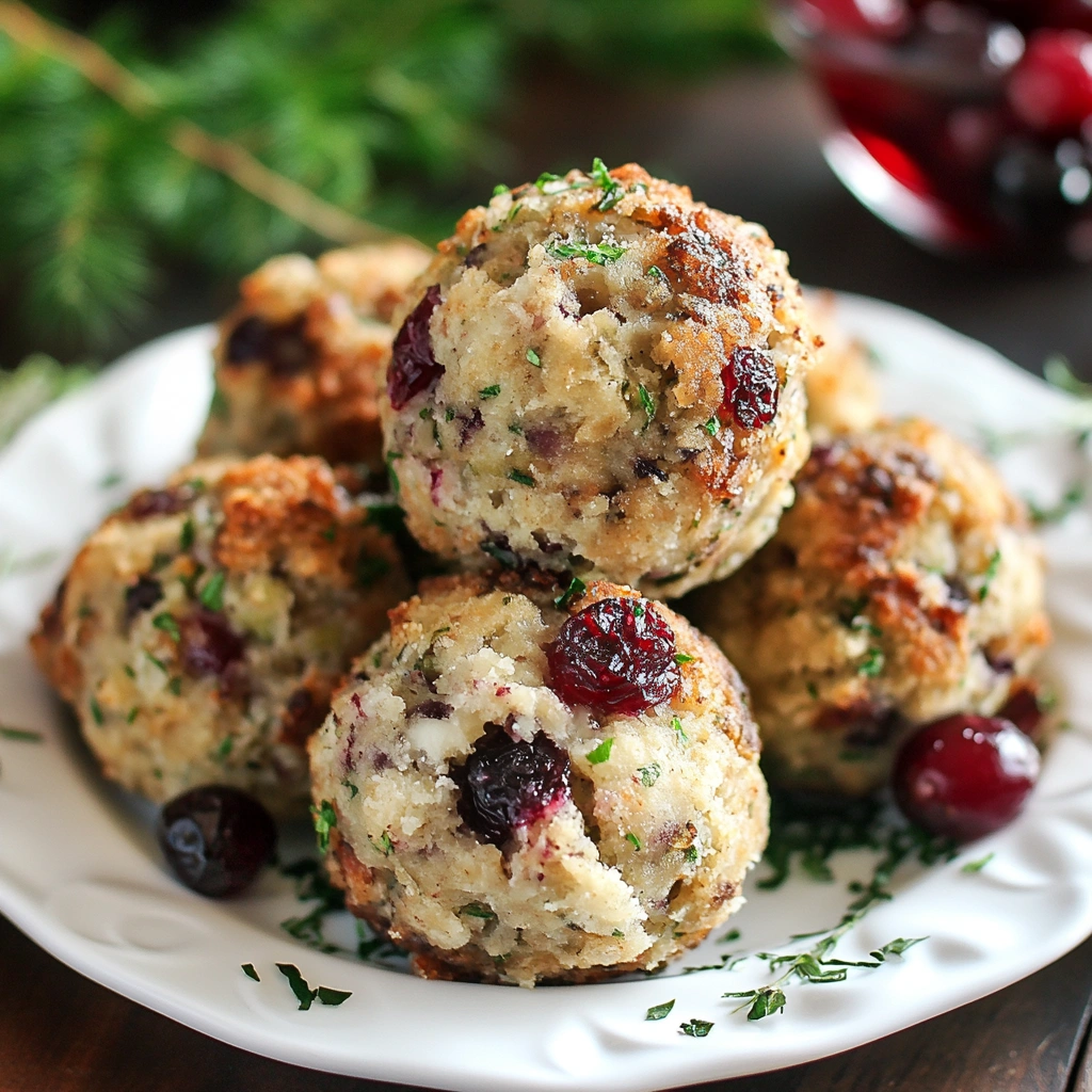 Cranberry Turkey Stuffing Balls