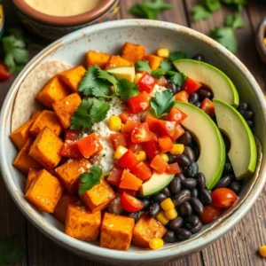Sweet Potato and Black Bean Burrito Bowl Recipe