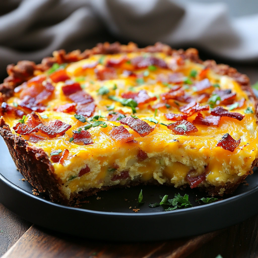 Hash Brown Crust Bacon and Cheddar Quiche