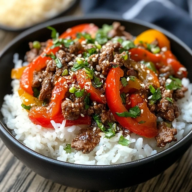 Beef and Pepper Rice Bowl