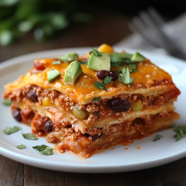 Mexican lasagna with tortillas