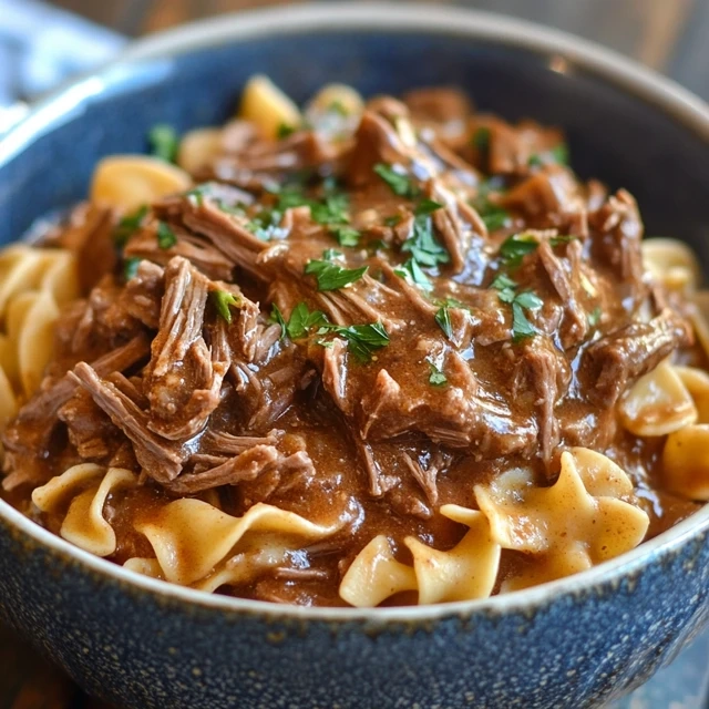 Crockpot Mississippi Beef and Noodles Recipe