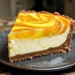 Orange Pineapple Swirl Cheesecake