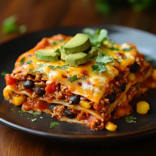 Mexican lasagna with tortillas