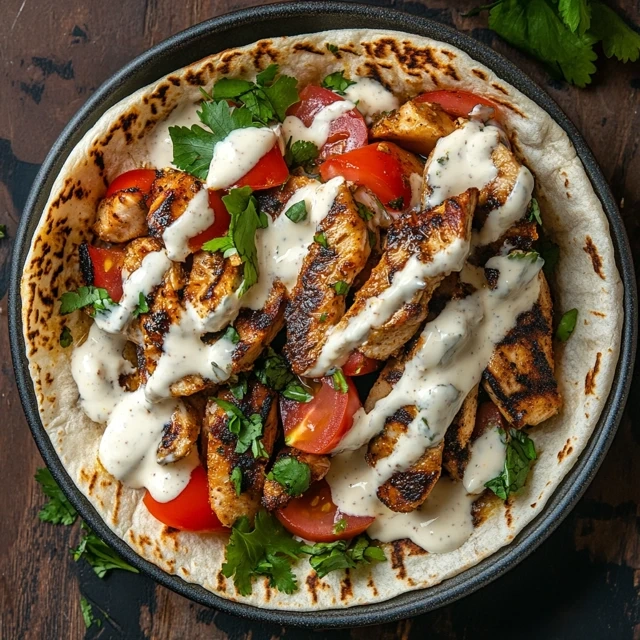 chicken shawarma with creamy garlic sauce