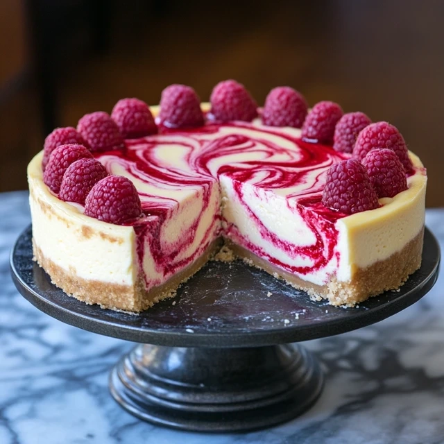 lemon raspberry swirl cheesecake