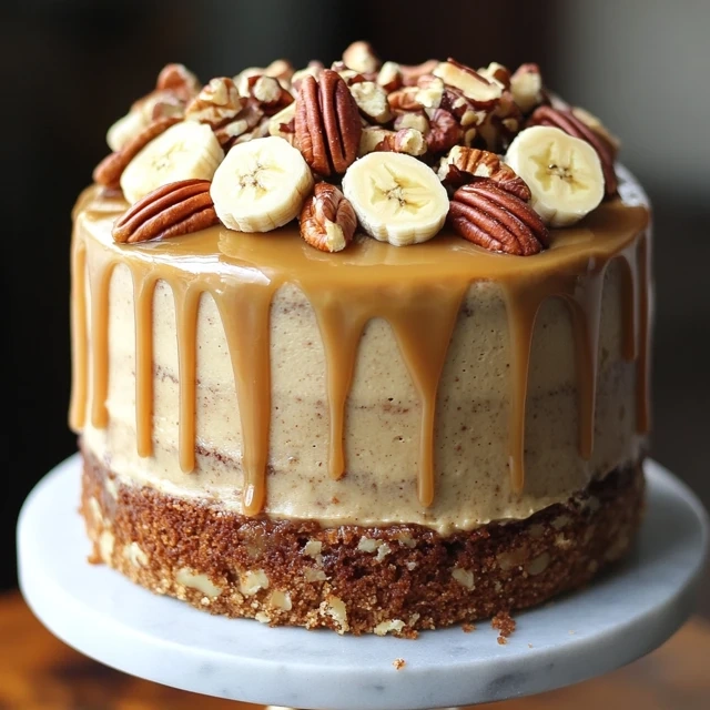 banana caramel pecan cake