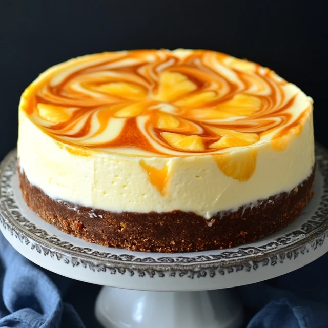 Orange Pineapple Swirl Cheesecake