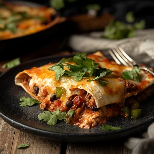 Beef and Bean Enchiladas