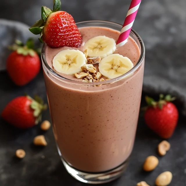 Strawberry Banana Peanut Butter Smoothie Recipe
