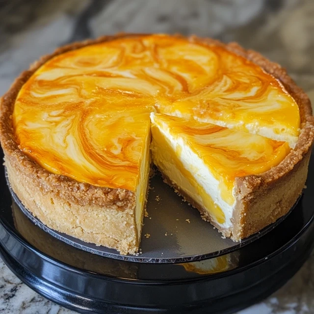 Orange Pineapple Swirl Cheesecake