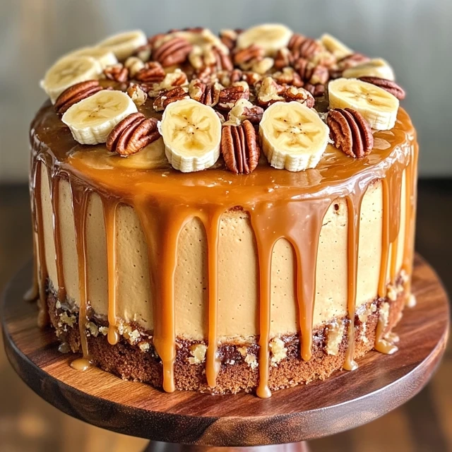 banana pecan caramel cake