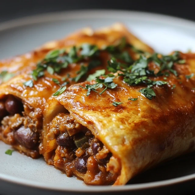 Beef and Bean Enchiladas