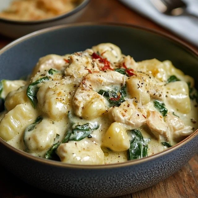 creamy spinach chicken gnocchi