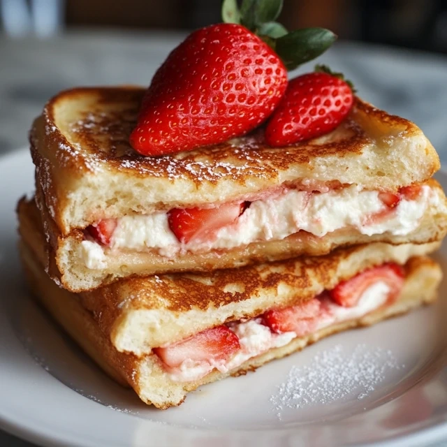 Strawberry Cream Cheese Stuffed French Toast