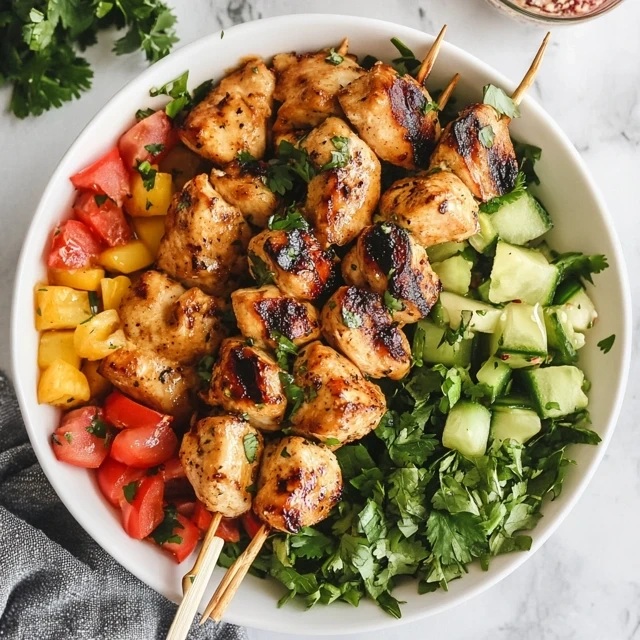 Hawaiian inspired chicken kabobs