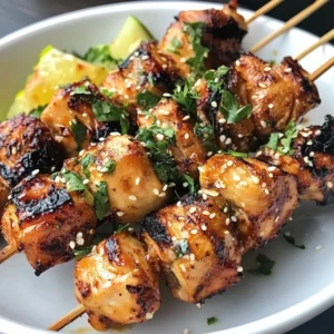 Hawaiian inspired chicken kabobs