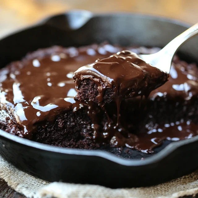 Gooey Chocolate Sheet Cake Skillet