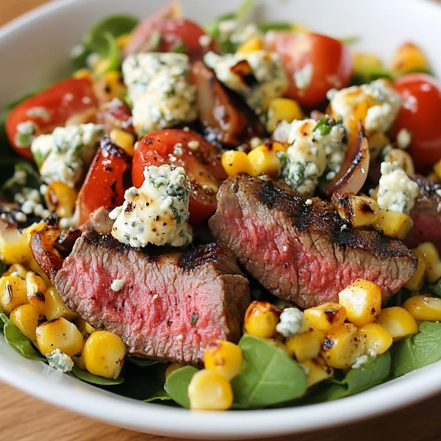 Grilled Corn and Gorgonzola Steak Salad