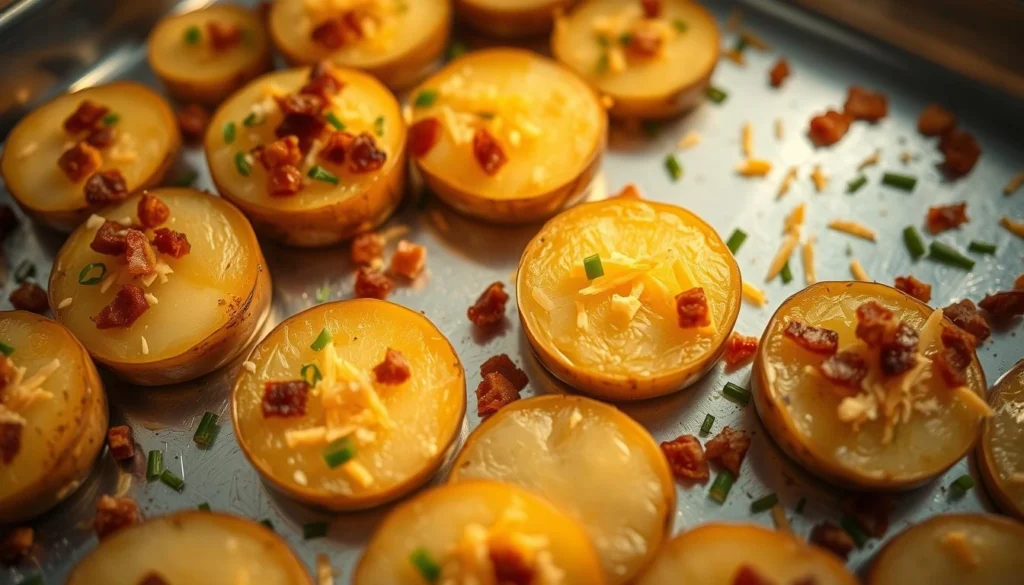 Loaded sliced baked potatoes