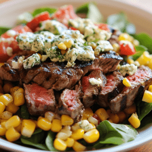 Grilled Corn and Gorgonzola Steak Salad