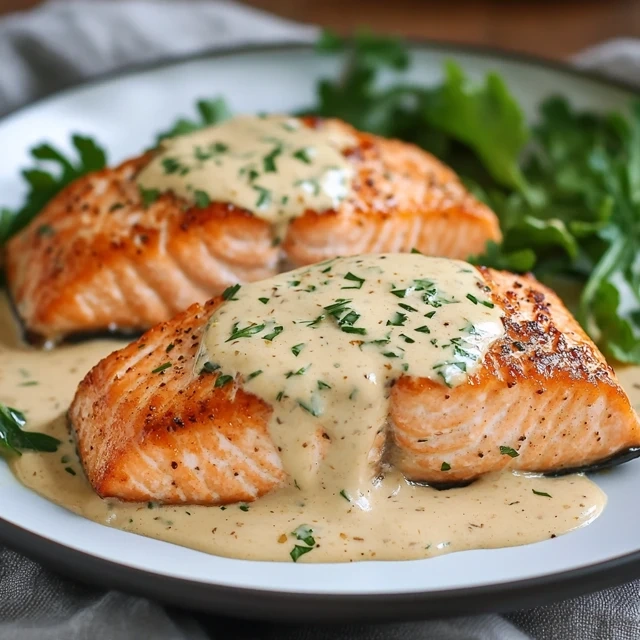 One-Pan Salmon with Creamy Garlic Dijon Sauce