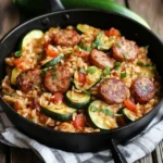Easy Sausage Zucchini Brown Rice Skillet Recipe