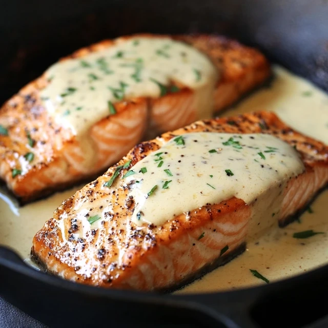 One-Pan Salmon with Creamy Garlic Dijon Sauce