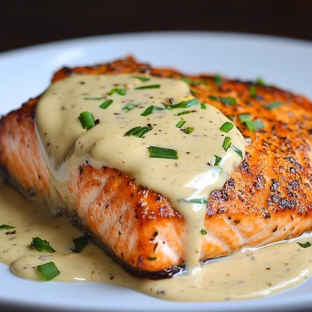 One-Pan Salmon with Creamy Garlic Dijon Sauce