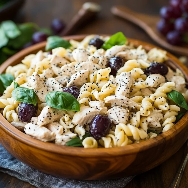 Poppy Seed Chicken and Grape Pasta Salad
