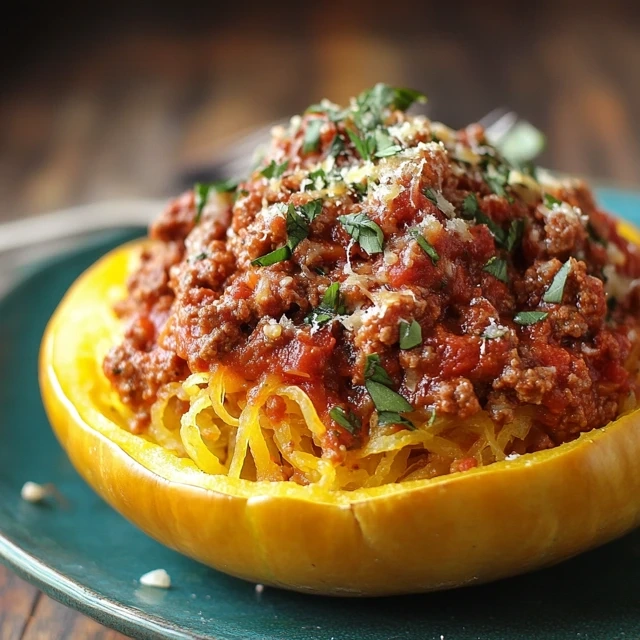 spaghetti squash with meat sauce