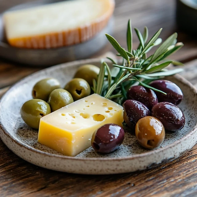 Cheese And Olives Plate