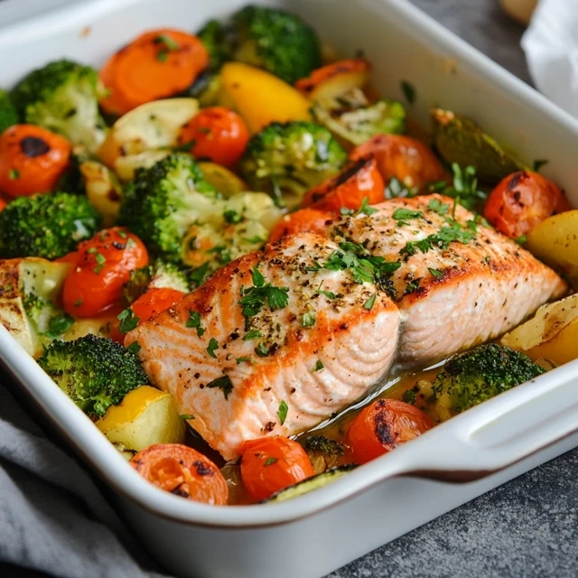 Baked Salmon with Veggies