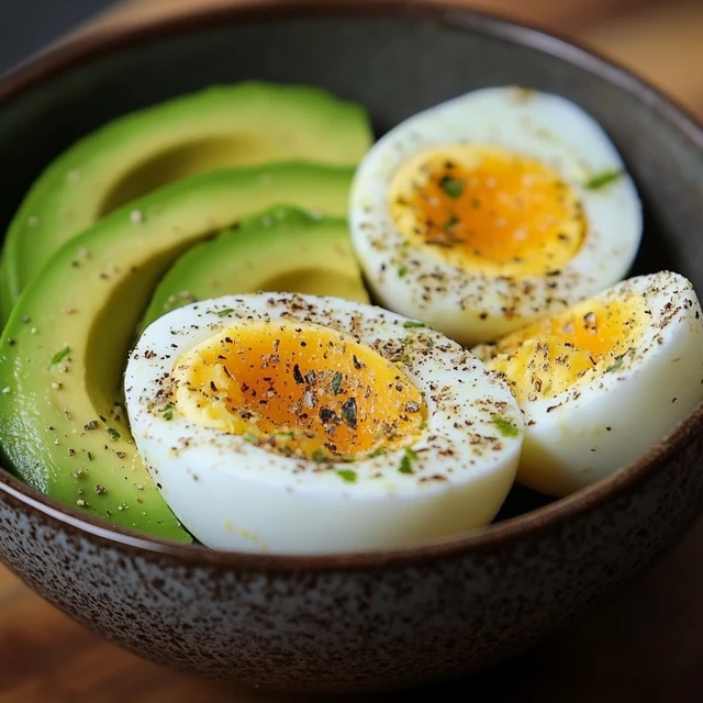 Easy Boiled Eggs and Avocado