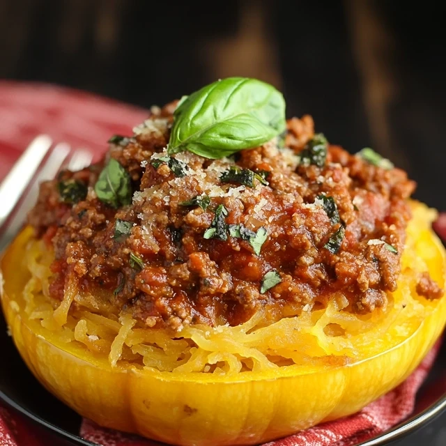 spaghetti squash with meat sauce