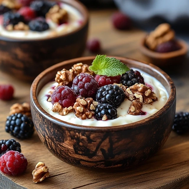 Greek Yogurt with Walnuts And Berries