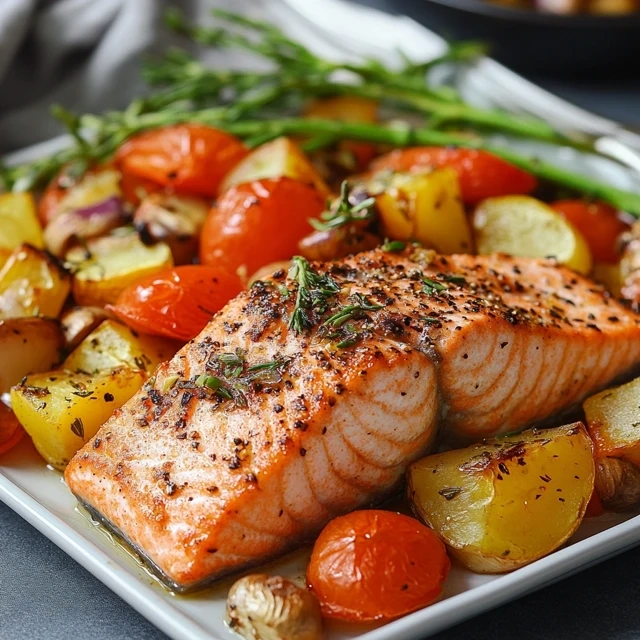 Baked Salmon with Veggies