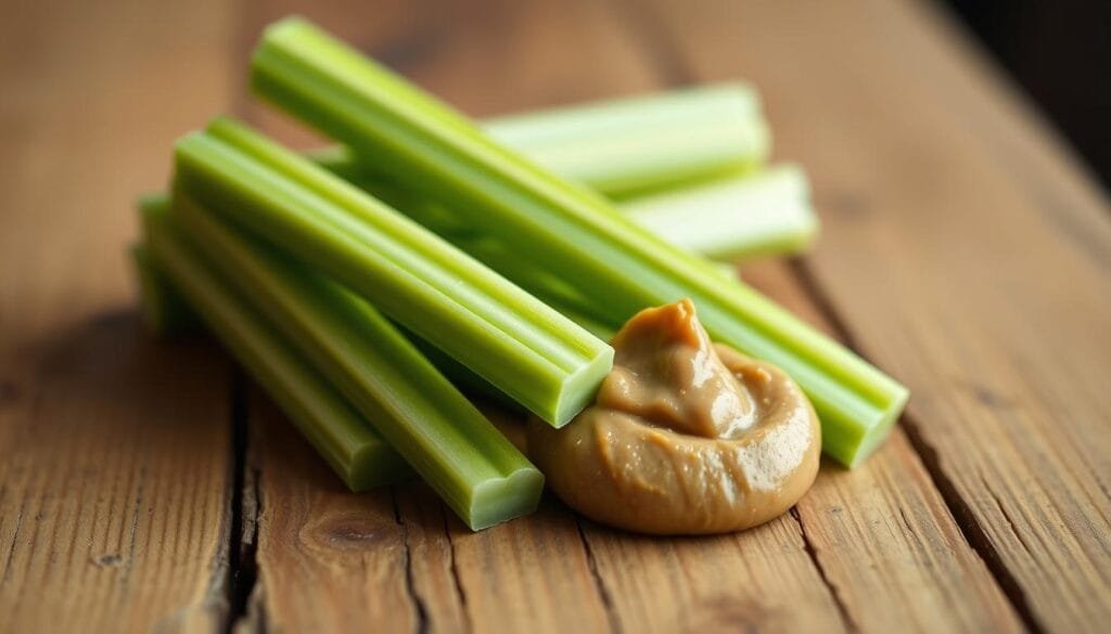 Nutritious Celery and Peanut Butter Snack Nutritious Celery and Peanut Butter Snack