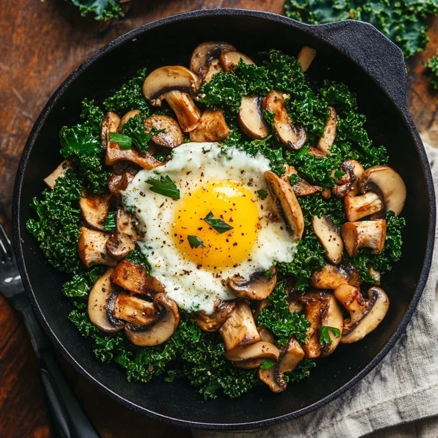 kale and mushroom breakfast sauté