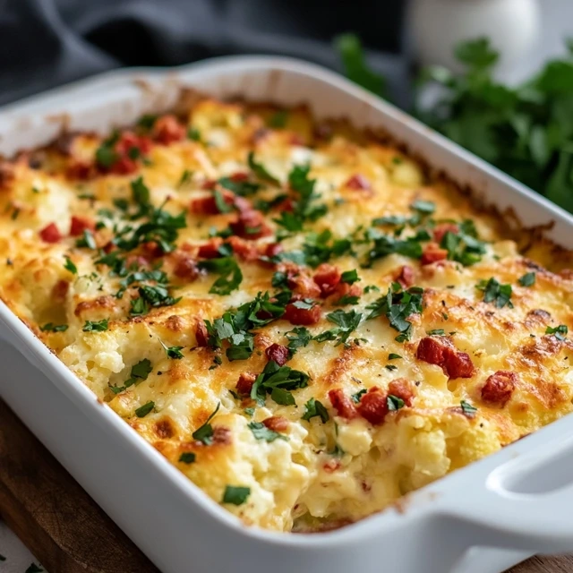 Cauliflower And Cheese Breakfast Casserole