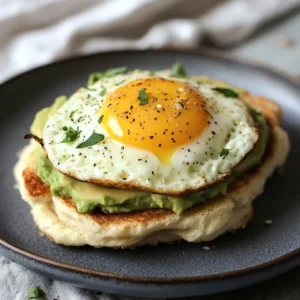 egg and avocado toast on cloud bread