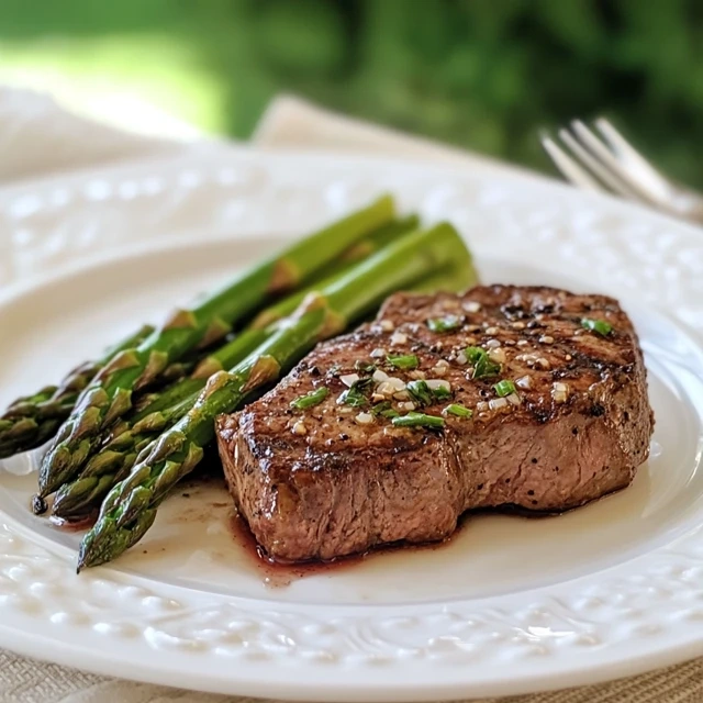 Grilled steak and asparagus
