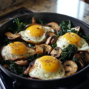 kale and mushroom breakfast sauté