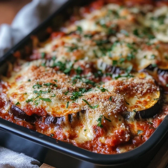 Baked eggplant parmesan