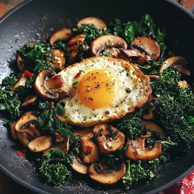 kale and mushroom breakfast sauté