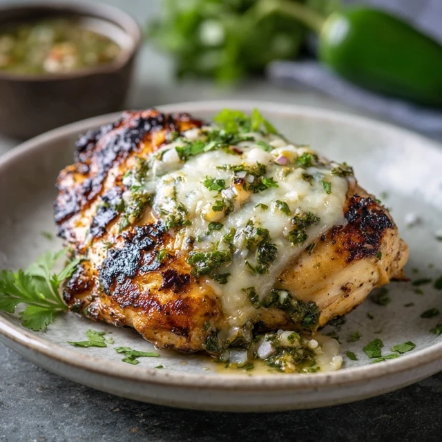Easy Grilled Salsa Verde Chicken with Pepper Jack