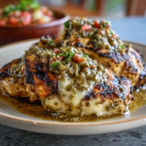 Easy Grilled Salsa Verde Chicken with Pepper Jack
